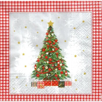 Papírový ubrousek UBR-F76, Ubrousek, 16x16 cm, VÁNOČNÍ STROMEČEK, 1 kus