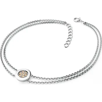 Oblečení a móda Dámský náramek přírodní diamant 0.084 ct champagne brilianty 10902-NR02-B-Champ délka 19 cm