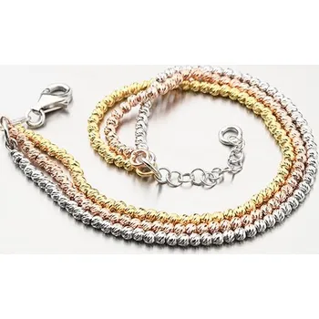 Náramek Dámský náramek stříbro 925 zlacený B1400526-0048-SLX délka 18 cm