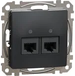 Schneider Electric SDD114452 Sedna D/E - Datová zásuvka 2xRJ45 kat. 5e UTP, Antracit