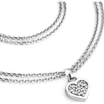 Náhrdelník Dámský náhrdelník bílé zlato 585/1000 přírodní diamant 0.096 ct G/SI srdce 10881-NH02-B délka 42 cm