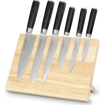 Stojan na nože Blok na nože ECHTWERK magnetický+sada nožů, varianty, 6dílná sada, černá rukojeť