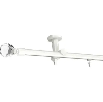 Garnýž Kovovégarnýže.cz Stropní garnýž Globe broadway 19 mm bílá lesklá Varianta jednořadá nebo dvouřadá: Jednořadá, Uchycení látky: jezdec s háčkem, Délka garnýže Broadway: 480 cm
