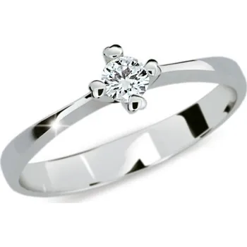 Prsten Zásnubní prsten bílé zlato 585/000 přírodní diamant 0.110 ct G/SI ZP2089D velikost 52