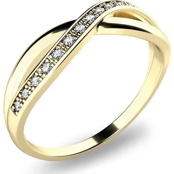 Prsten Dámský prsten přírodní diamant 0.090 ct G/SI brilianty žluté zlato 140013ZL-DIA velikost 59