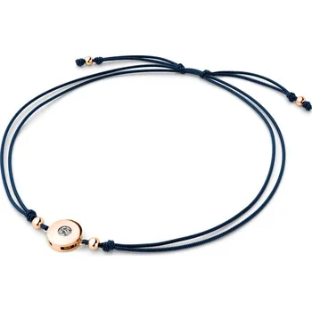 Náramek Dámský náramek přírodní diamant 0.055 ct G/SI šňůrkový kabbalah s bílým 10911-NRS-MOD-CV-DIA délka 20 cm