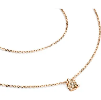 Náhrdelník Dámský náhrdelník žluté zlato 585/1000 přírodní diamant 0.130 ct s Champagne 10828-NH02-CV-Champ délka 40 cm