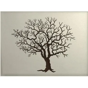 Svatební dekorace Svatební strom 3 v bílém rámu 53 x 43 cm