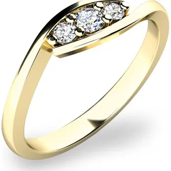 Prsten Zásnubní prsten žluté zlato 585/1000 přírodní diamant 0.089 ct G/SI ZP-10847D-ZL velikost 57