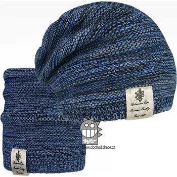Čepice Čepice pletená a nákrčník Dráče - Colors set 32, modrá melír Barva: Modrá, Velikost: 52-54