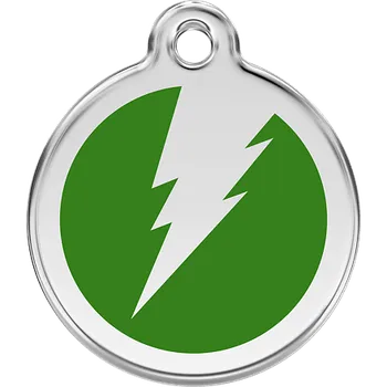 psí známka Red Dingo známka – Flash Green – Blesk zelený velikost známky L - 37 mm