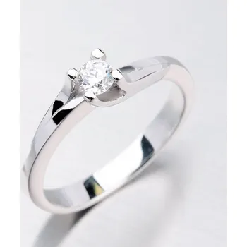 Prsten Dámský prsten bílé zlato 585/1000 zirkon DZ1854B velikost 48