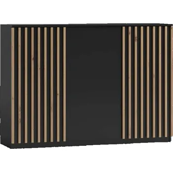 Komoda Komoda třídveřová černá/artisan LATTE 3D