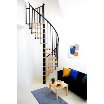 Schodiště Interiérové schody Berlin 120x309 cm - buk, stříbrné zábradlí