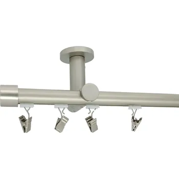 Garnýž Kovovégarnýže.cz Stropní garnýž Rullo broadway 19 mm matný nikl Varianta jednořadá nebo dvouřadá: Dvouřadá, Uchycení látky: jezdec s háčkem, Délka garnýže Broadway: 300 cm