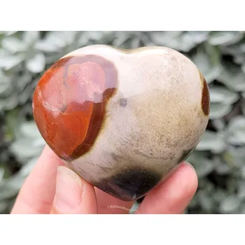 Přírodní kámen Hladké srdce jaspis pestrý 148g