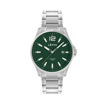 Hodinky LAVVU Pánské hodinky se safírovým sklem NORDKAPP Green LWM0167 ( )