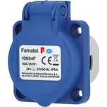 Famatel 13954F Zásuvka vestavná 13954F IP54/230V/16A s ochranným kolíkem, modrá