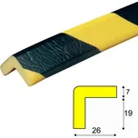 HAPPY END Varovný a ochranný profil 7, černá / žlutá, 2,6 cm × 100 cm - DP 10015