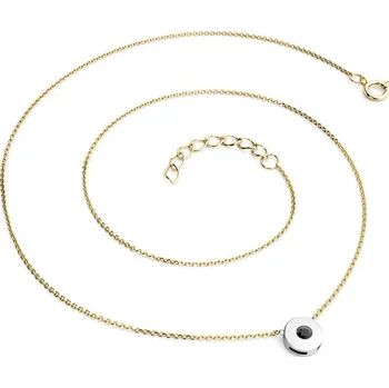 Náhrdelník Dámský náhrdelník přírodní diamant 0.055 ct černý ve zlatě 10911-NH01-ZLB-Black délka 40 cm