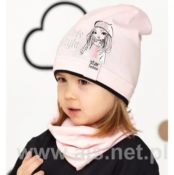 Dívčí tričko Dívčí čepice AJS 46-108 směs barev 44-46 cm