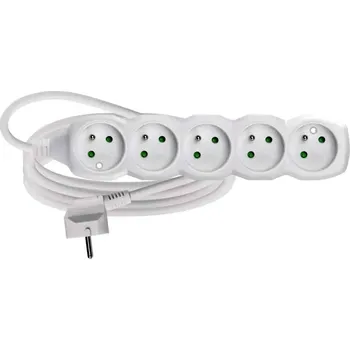 Prodlužovací kabel Prodlužovací kabel EMOS bílý Počet: 5 zásuvek, Délka: 10m