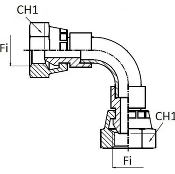 Video redukce A.M.A. S.P.A. Závitová redukce BSP 90° samice/samice 3/8"