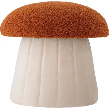 Stolička Červeno-béžový čalouněný puf Bloomingville Bertil 37 cm