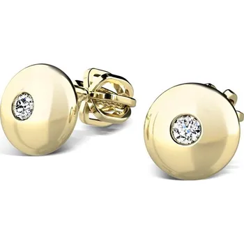 Náušnice Dámské náušnice žluté zlato 585/1000 přírodní diamant 0.038 ct G/SI s brilianty 140009-ZL-DIA