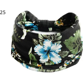 Široká bavlněná čelenka do vlasů - turban Barva: 25