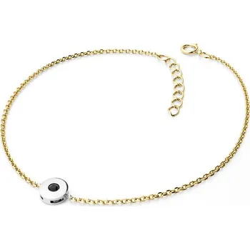 Náramek Dámský náramek přírodní diamant 0.055 ct bílého s černý bílé zlato 10911-NR01-ZLB-Black délka 19 cm