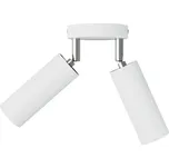 creative cables Bodové svítidlo kruhové, 2 zdroje se stínidly Tub-E14 a baldachýnem Barva: Matná bílá