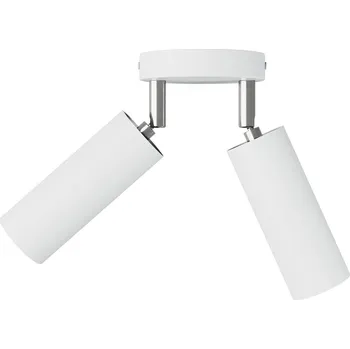 creative cables Bodové svítidlo kruhové, 2 zdroje se stínidly Tub-E14 a baldachýnem Barva: Matná bílá