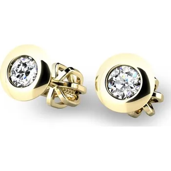 Náušnice Dámské náušnice žluté zlato 585/1000 přírodní diamant 0.090 ct G/SI 10825-ZL-DIA