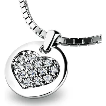 Náhrdelník Dámský přívěsek přírodní diamant 0.156 ct G/SI brilianty 10882-B-DIA délka řetízku 45 cm