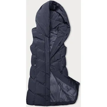Tmavě modrá dámská vesta se stojáčkem a kapucí (23-011) odstíny modré XL (42)