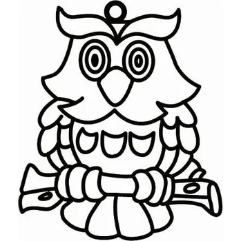 Závěsná sklíčka k vybarvení barvami na sklo cca 8 cm - 7. SOVA