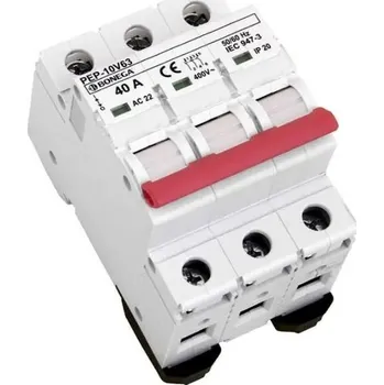 vypínač 05-3040001 PEP 10V63 Modulový vypínač PEP-10V63 (10 kA) 3P do 40A, Bonega