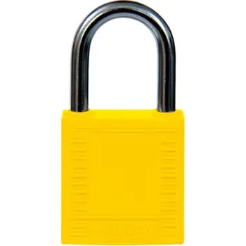 Visací zámek HAPPY END Nylonové zámky s 25 mm hliníkovým okem, žlutá, 6 ks - BY C6C25