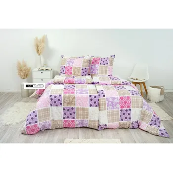 Povlečení Stanex Ložní povlečení bavlněné Pečvork růžový (LS237) ROZMĚR: 140x200 cm + polštář (90x70 cm)