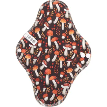 Menstruační vložka Breberky Noční vložka (PUL) - Hřiby v jeřabinách, žlutý velur (kojenecký plyš)