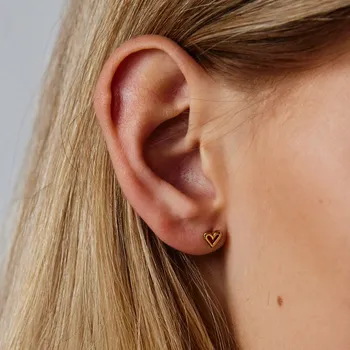 Náušnice Gold Open Heart náušnice 1ks