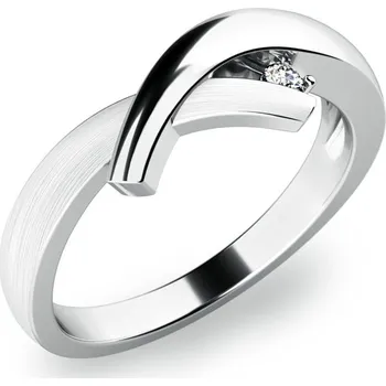 Prsten Dámský prsten přírodní diamant 0.026 ct G/SI bílé zlato 10853-DIA velikost 62