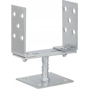 Tesařské kování ADOBY Patka sloupku PSP 80-160 typu "TT" stavitelná k příšr. 80-160x100x185x100mm