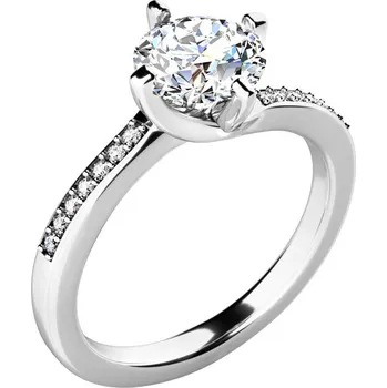 Prsten Dámský prsten přírodní diamant 1.077 ct bílé zlato 10963-B-DIA velikost 48