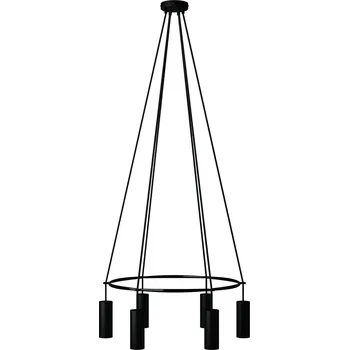 creative cables Lustr cage Tub-E14 s dvojitým stínidlem a se 6 žárovkami Barva: Černá