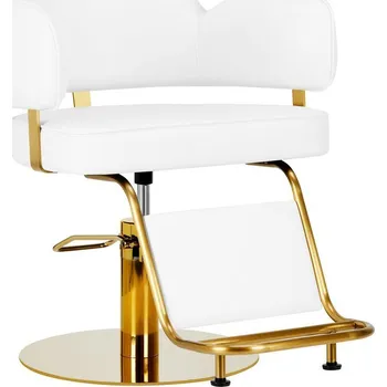 Kadeřnické křeslo Kadeřnické křeslo LINZ na zlatém talíři - bílé