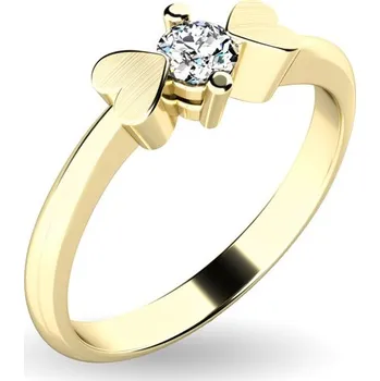 Prsten Dámský prsten přírodní diamant 0.130 ct G/SI srdíčky 10932D-ZL velikost 61