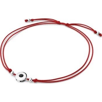 Módní doplněk Dámský náramek přírodní diamant 0.055 ct šňůrkový kabbalah s černý 10911-NRS-CV-B-Black délka 20 cm