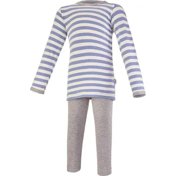 Chlapecké pyžamo Little Angel Pyžamo DR smyk Outlast® - pruh modrý/šedý melír Velikost oblečení: 92